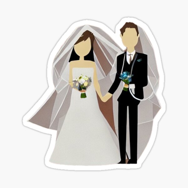 Illustration wedding Sticker