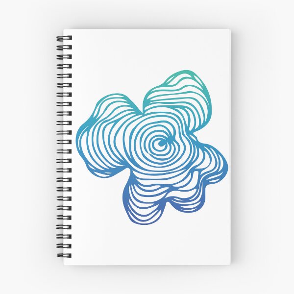 Item preview, Blue Green Gradient Topography Contour Line Art Graphic Tree Growth Rings Flower White designed and sold by Ciara Shortall.