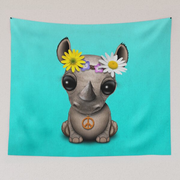 Item preview, Cute Baby Rhino Hippie designed and sold by JeffBartels.
