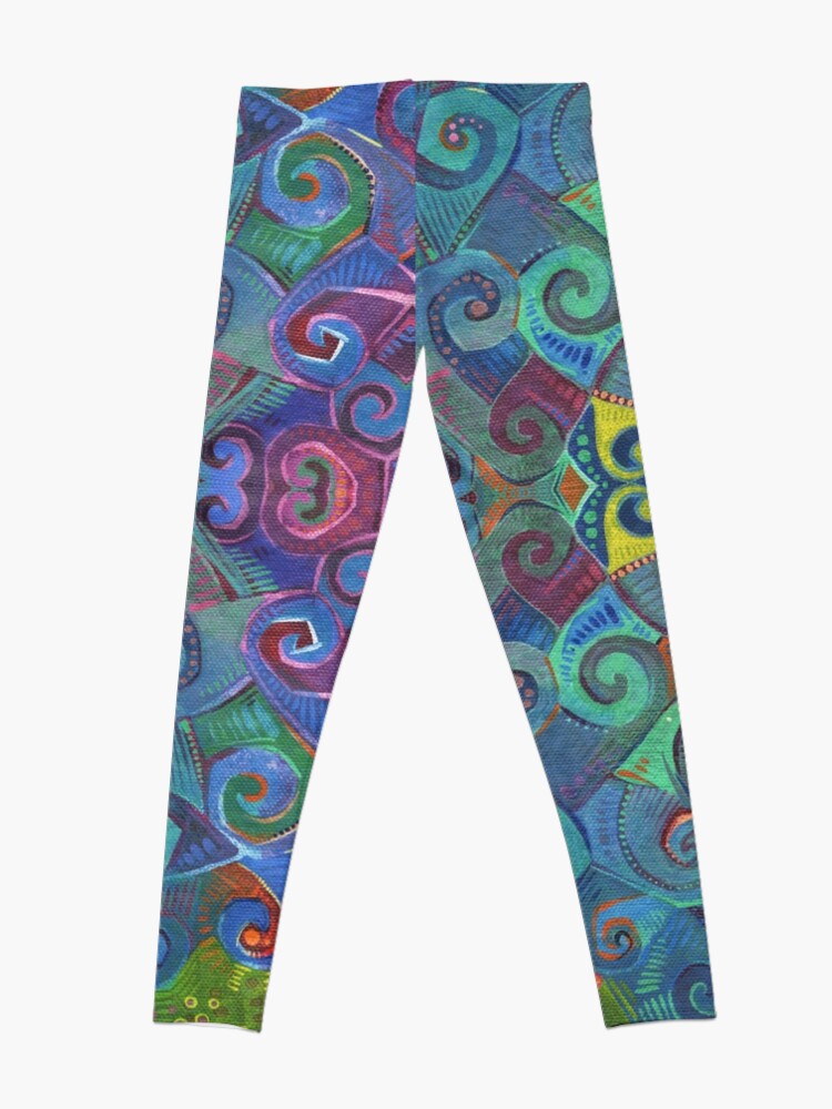 Alternate view of Blue Rainbow Swirl Design - 2017 Leggings