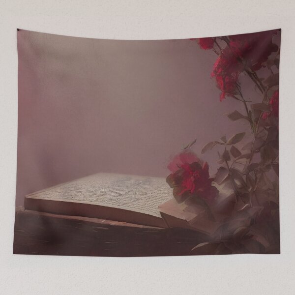 Item preview, Red Flowers and a Book designed and sold by Nicolas-T.