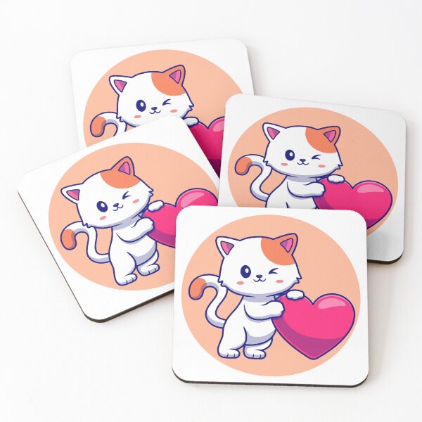 Item preview, cute cat with love heart designed and sold by ⭐ANADIF DESIGN⭐.