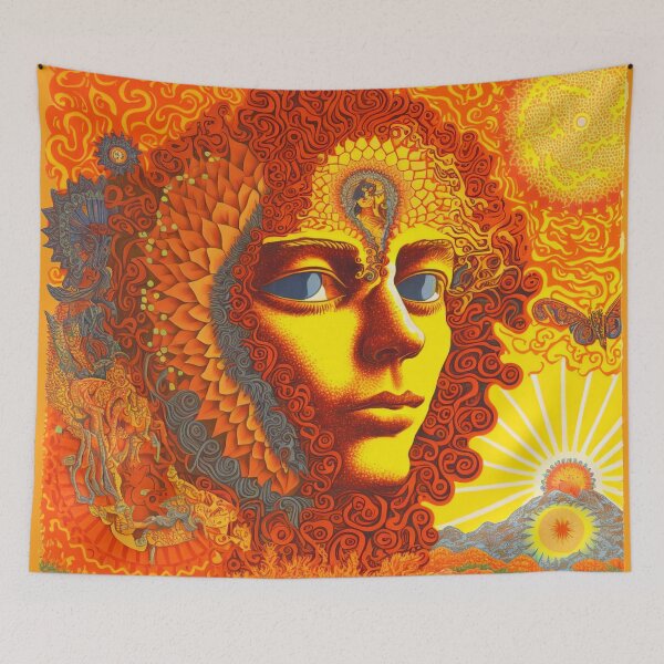 Item preview, Psychodelic portrait orange face designed and sold by kansaikate.