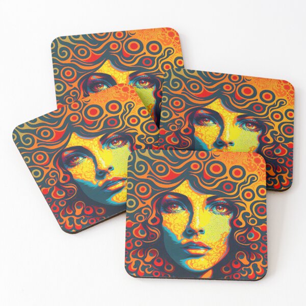 Item preview, 1960s Style Psychodelic portrait of a woman designed and sold by kansaikate.