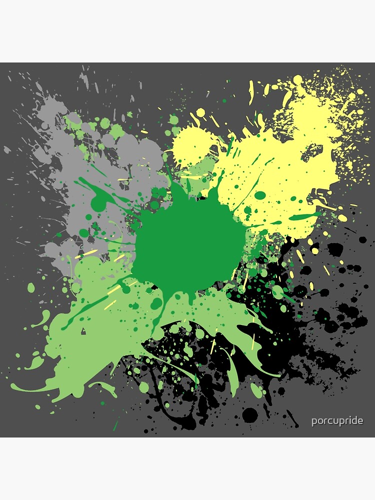 "Aromantic Paint Splatter (v.2)" Poster By Porcupride | Redbubble