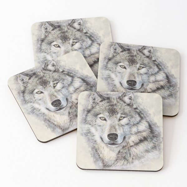 Item preview, Leader of the pack: Watercolor Wolf Head- Watercolour Colorful Wolves animal designed and sold by MAEffects.
