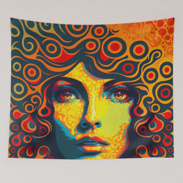 Item preview, 1960s Style Psychodelic portrait of a woman designed and sold by kansaikate.