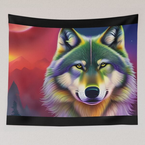 Item preview, Colourful Wolf 2, Ai Generated Art  designed and sold by ACC .