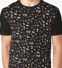 White brown watercolor specks on a black background Graphic T-Shirt