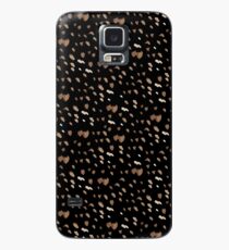 White brown watercolor specks on a black background Case/Skin for Samsung Galaxy