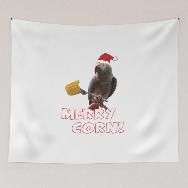 Item preview, African Grey Parrot Holiday Merry Corn Christmas Ver. 1 designed and sold by einsteinparrot.