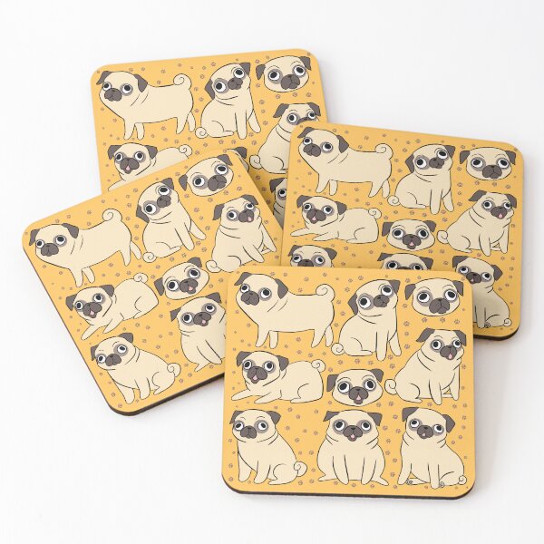 Item preview, Pug illustration pattern  designed and sold by Yarafantasyart.