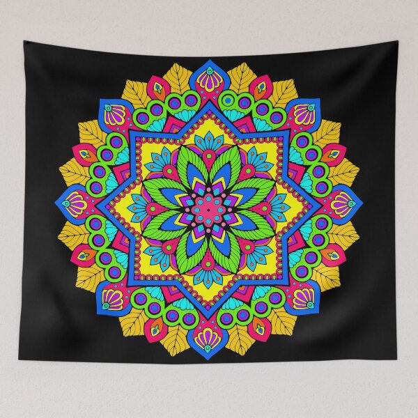 Item preview, Bright Colorful Floral Mandala Art designed and sold by Alondra.