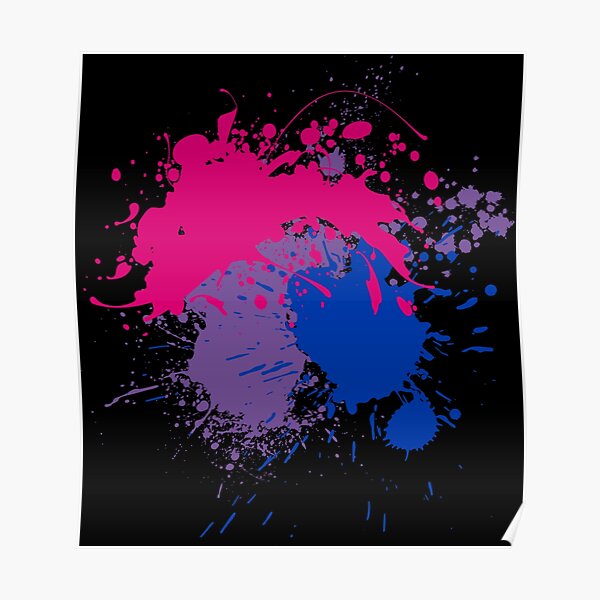 "Bisexual Paint Splatter (v.2)" Poster For Sale By Porcupride | Redbubble