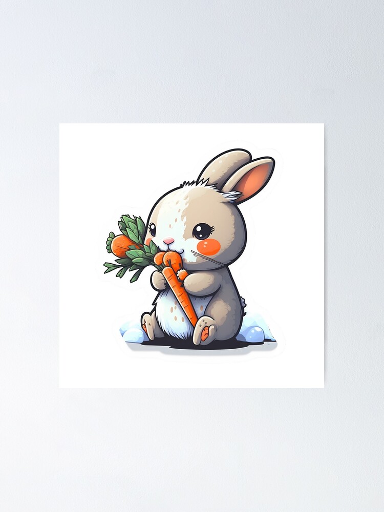Coloring page outline of cartoon rabbit with carrot. Vector illustration,  coloring book for kids. Stock Vector | Adobe Stock