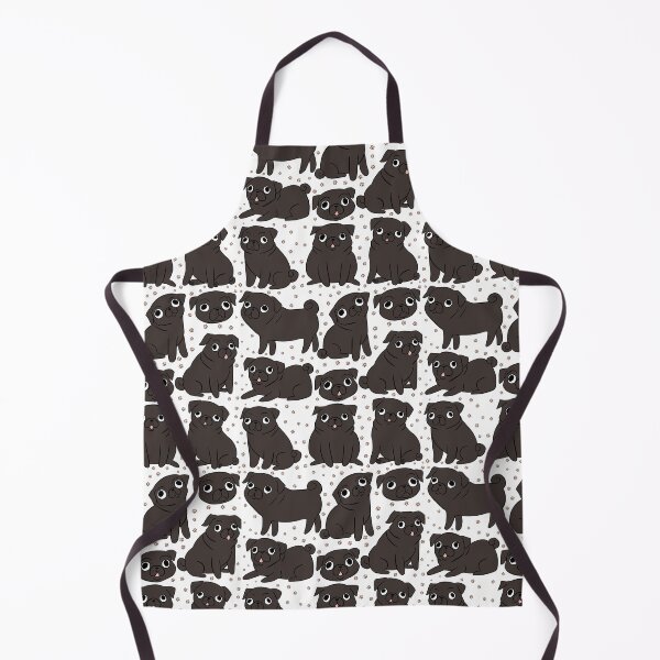 Item preview, Black Pug illustration pattern designed and sold by Yarafantasyart.