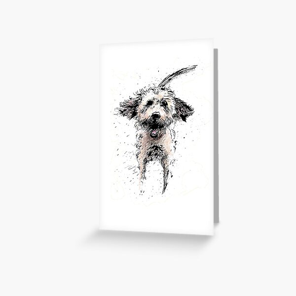 Labradoodle Larking! Greeting Card
