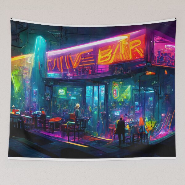 Item preview, Neon-Cyberpunk Dive Bar 2 designed and sold by Styxiann.