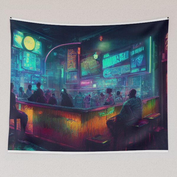 Item preview, Neon-Cyberpunk Dive Bar 4 designed and sold by Styxiann.
