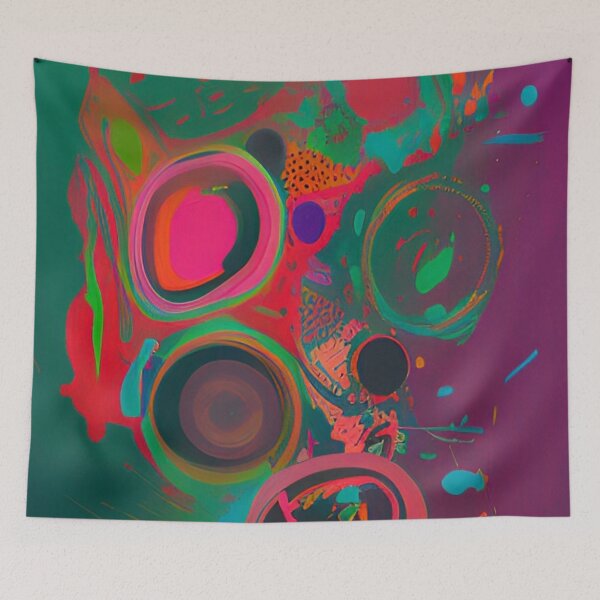 Item preview, Colorful Abstract Psychedelic Splatter Paint Design designed and sold by bandjdesigns.