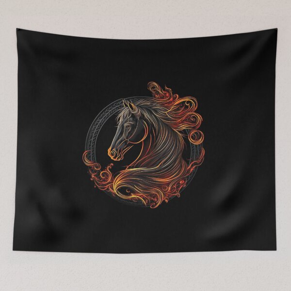 Item preview, Horse Face : Running horse face | Running horse in the fire designed and sold by nicestr.