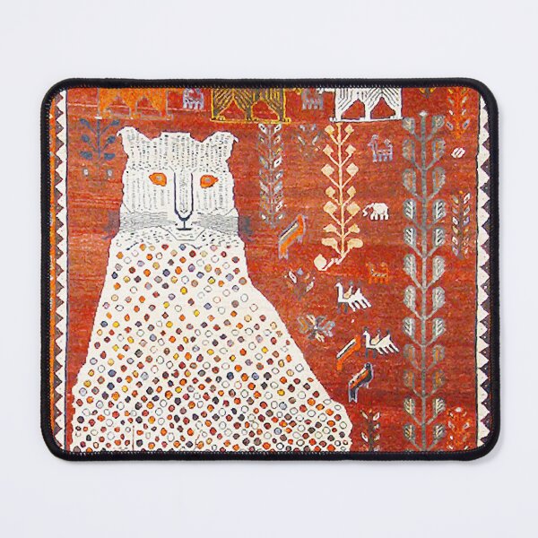 Item preview, Q'ashqai Snow Leopard Persian Animal Rug Print designed and sold by Vicky Brago-Mitchell®.