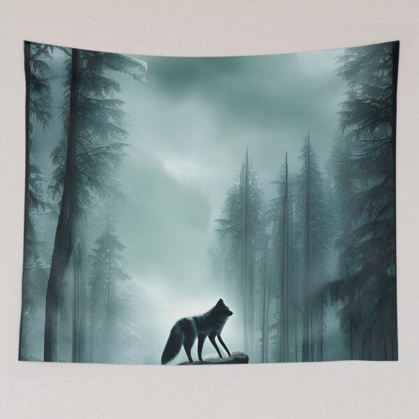Item preview, Alone wolf in the woods designed and sold by brandway.