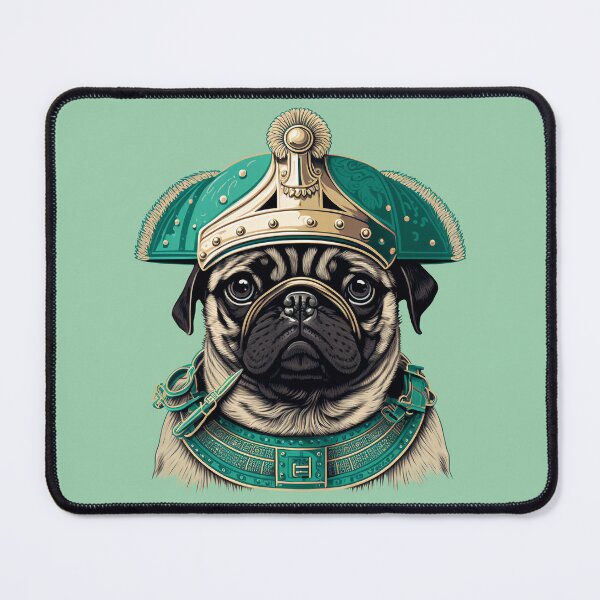 Item preview, Pug with a Middle Ages Helmet designed and sold by Bondoboxy.
