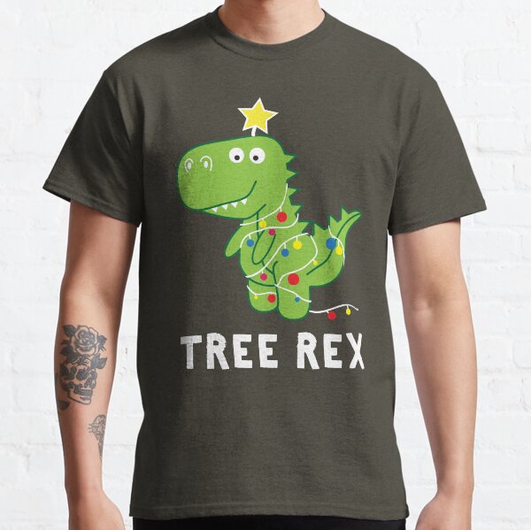 Drôle de Noël dinosaure Rex T-shirt classique