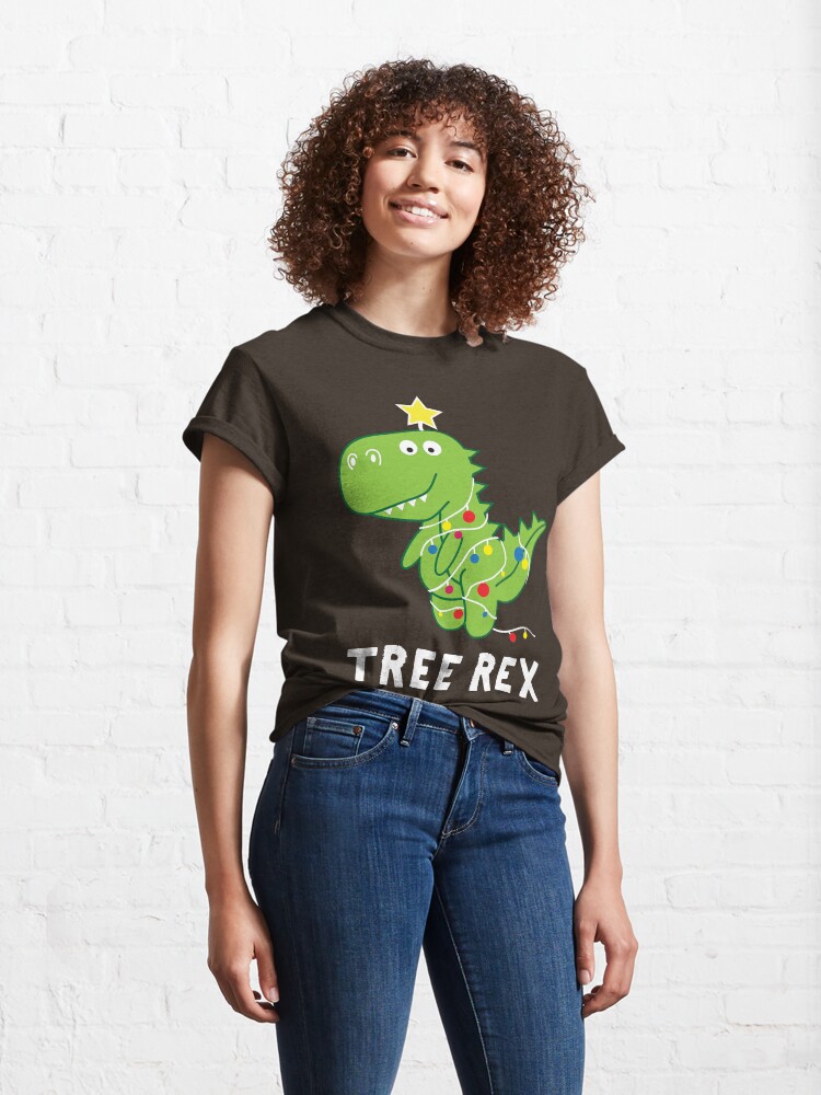 Alternate view of Funny Christmas Dinosaur Tree Rex Classic T-Shirt