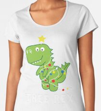 Funny Christmas Dinosaur Tree Rex Women's Premium T-Shirt