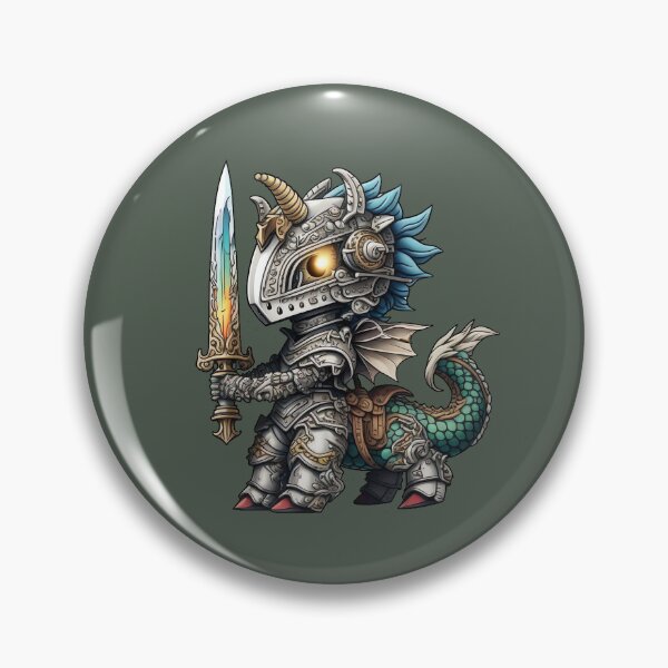 Item preview, Chibi Dragon Knight Holding Multicolored Rainbow Sword designed and sold by DreamsGD.