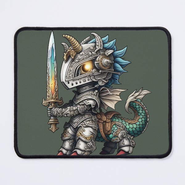 Item preview, Chibi Dragon Knight Holding Multicolored Rainbow Sword designed and sold by DreamsGD.