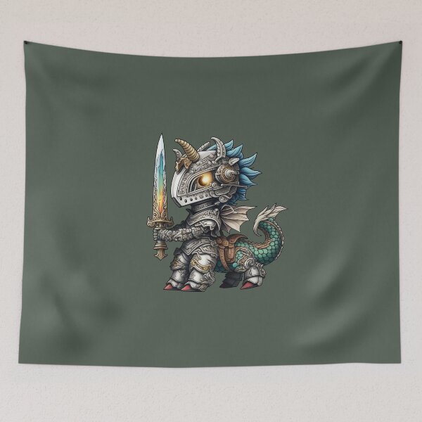 Item preview, Chibi Dragon Knight Holding Multicolored Rainbow Sword designed and sold by DreamsGD.