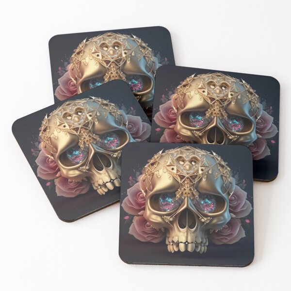 Item preview, Golden and botanic skull #004 designed and sold by Anas Xenophon.