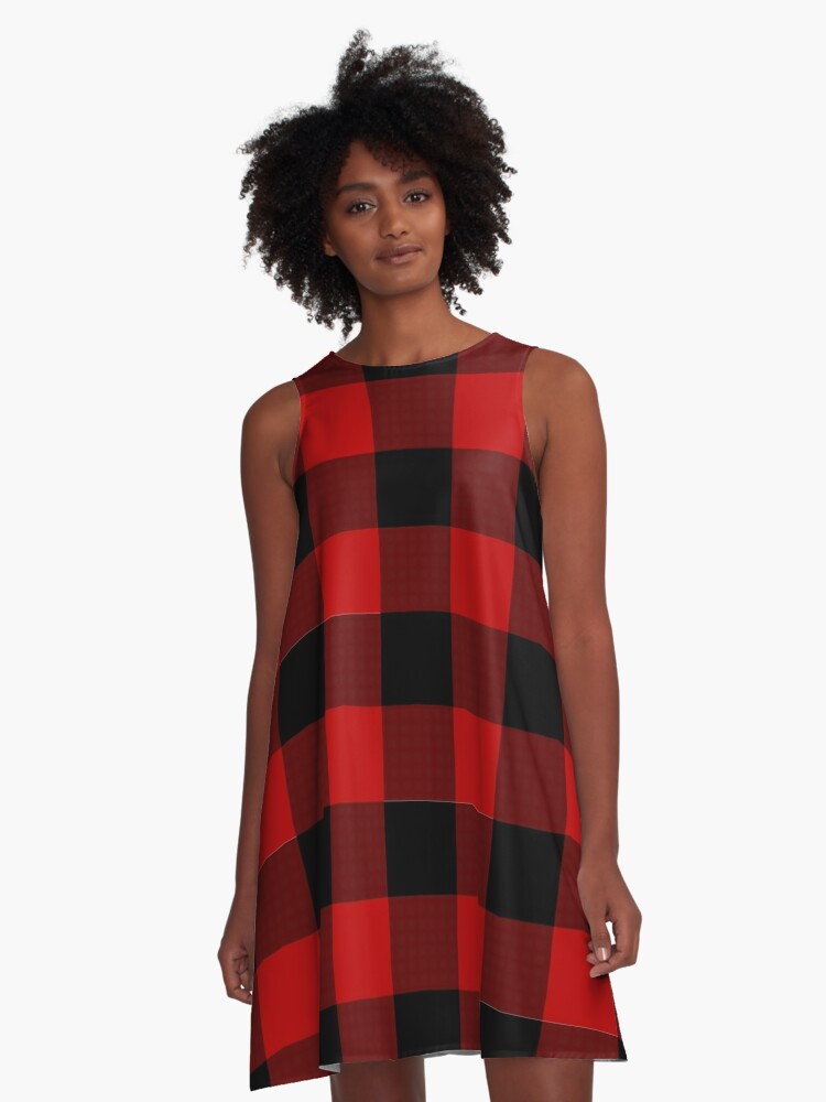 plaid red and black dress