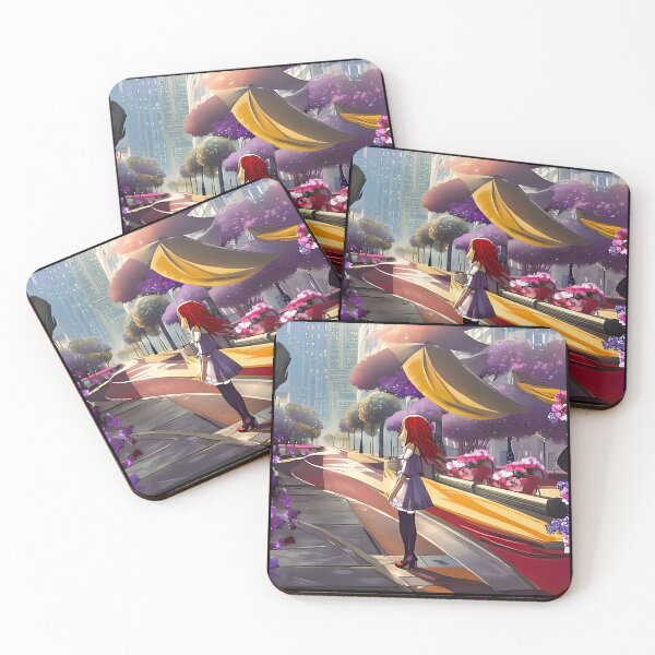 Item preview, Girl Standing on a Sidewalk, with Flowers and a City View Gift designed and sold by TMelonShop.