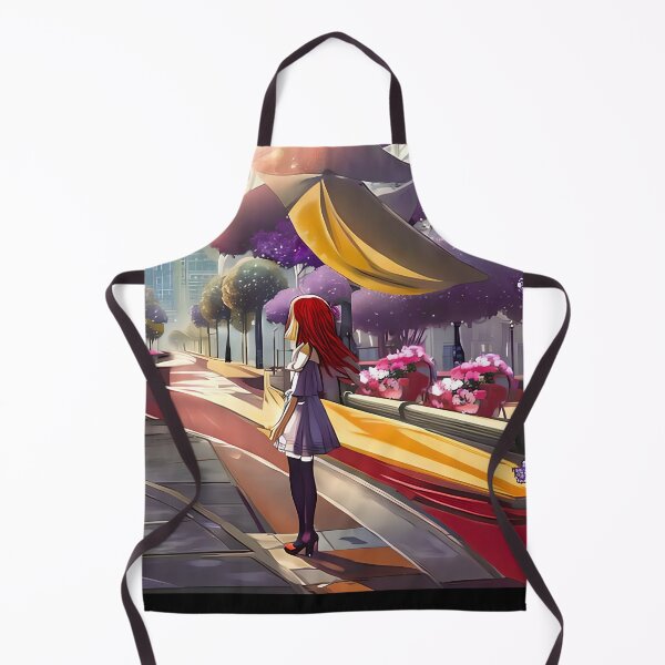 Item preview, Girl Standing on a Sidewalk, with Flowers and a City View Gift designed and sold by TMelonShop.