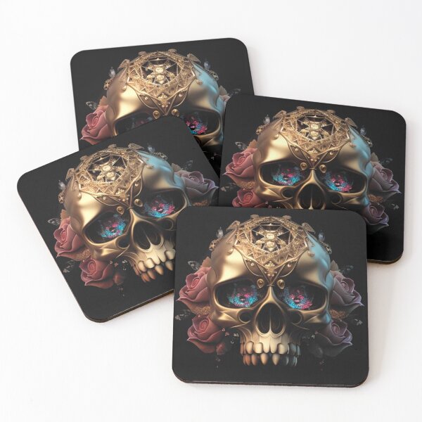 Item preview, Golden and botanic skull #007 designed and sold by Anas Xenophon.