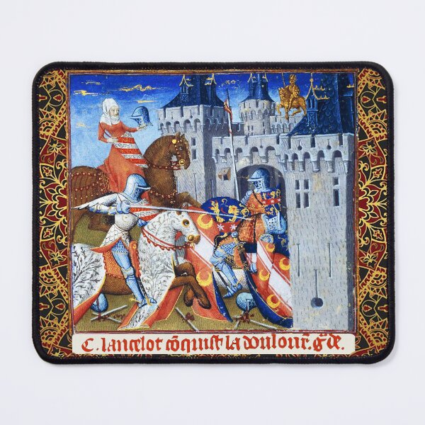 Item preview, LANCELOT OF THE LAKE CONQUERING THE DOLOROUS GUARD Arthurian Legends Medieval Miniature designed and sold by BulganLumini.