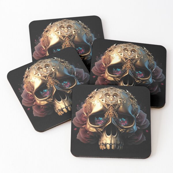 Item preview, Golden and botanic skull #008 designed and sold by Anas Xenophon.