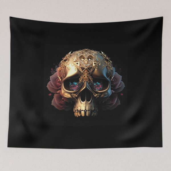 Item preview, Golden and botanic skull #008 designed and sold by Anas Xenophon.