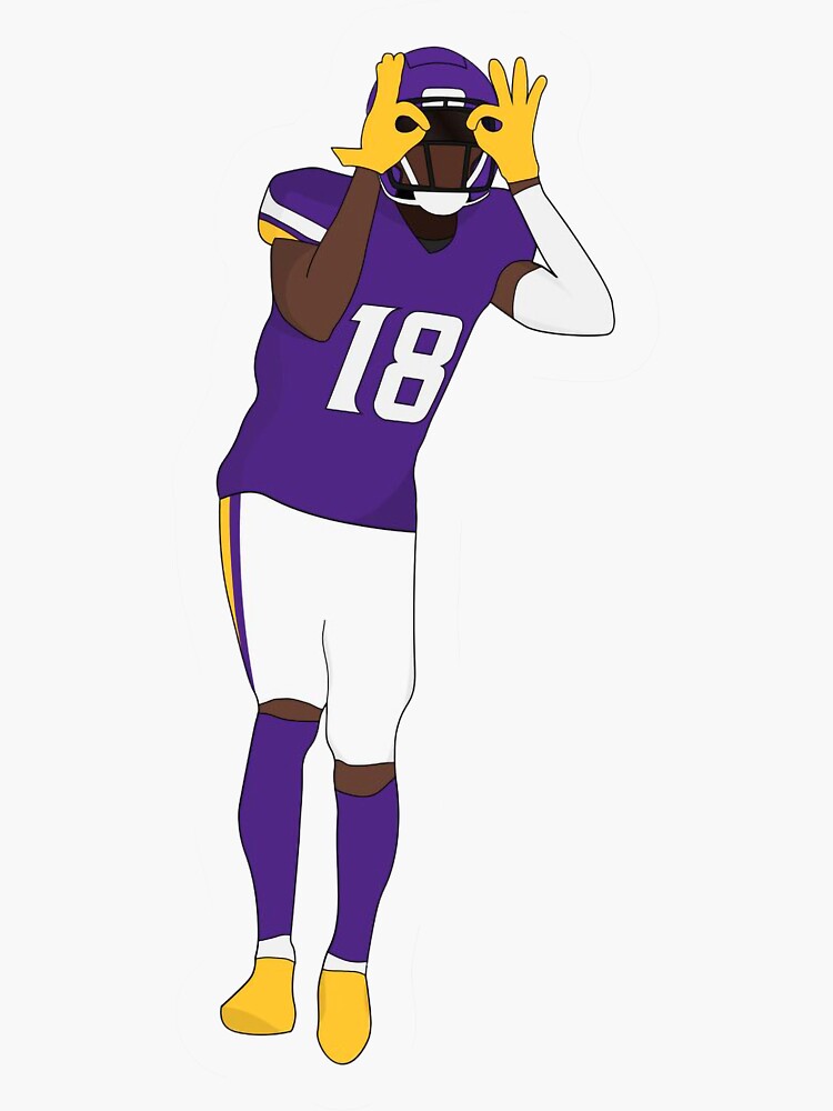 Justin Jefferson Minnesota Vikings Vinyl Sticker Griddy white