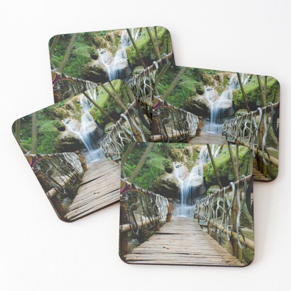 Item preview, Bamboo footbridge to waterfall - vertical designed and sold by kall3bu.
