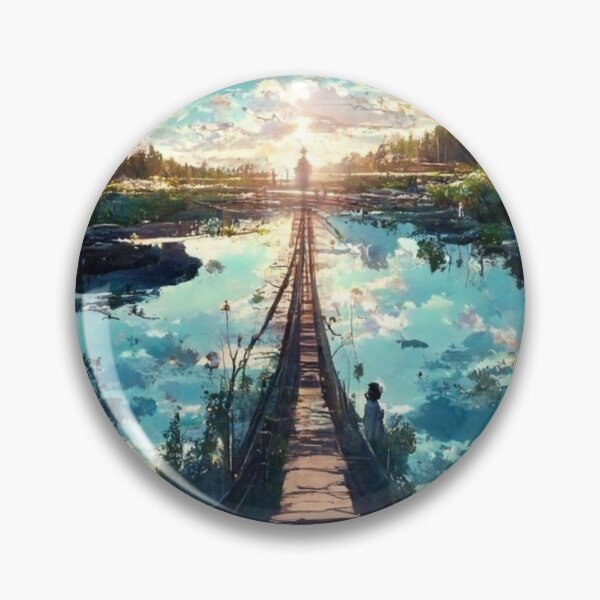 Item preview, Landscape Posters Magnificent Manga Drawing of Countryside and Lake designed and sold by rkassee10.