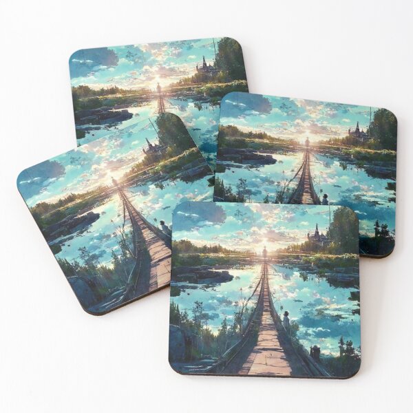 Item preview, Landscape Posters Magnificent Manga Drawing of Countryside and Lake designed and sold by rkassee10.