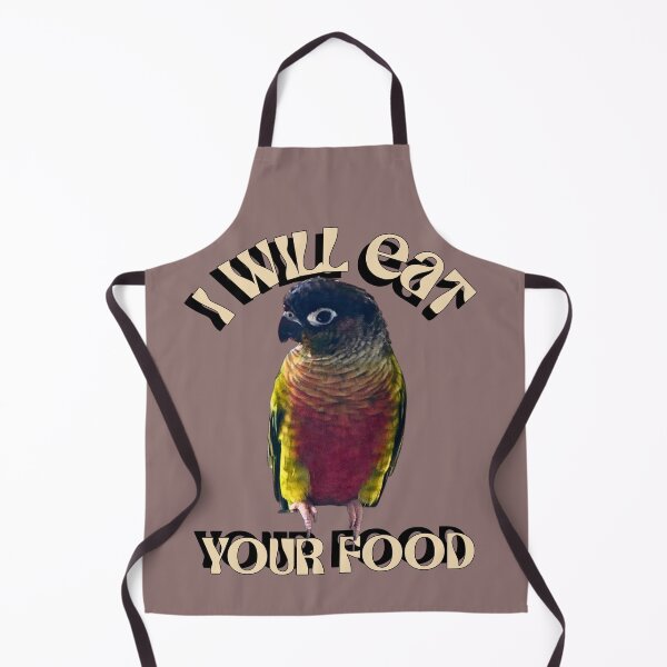 Item preview, I Will Eat Your Food Green Cheek Conure design | Conure | Small Parrot | Parakeet | Parrot lover designed and sold by TatianaLG.
