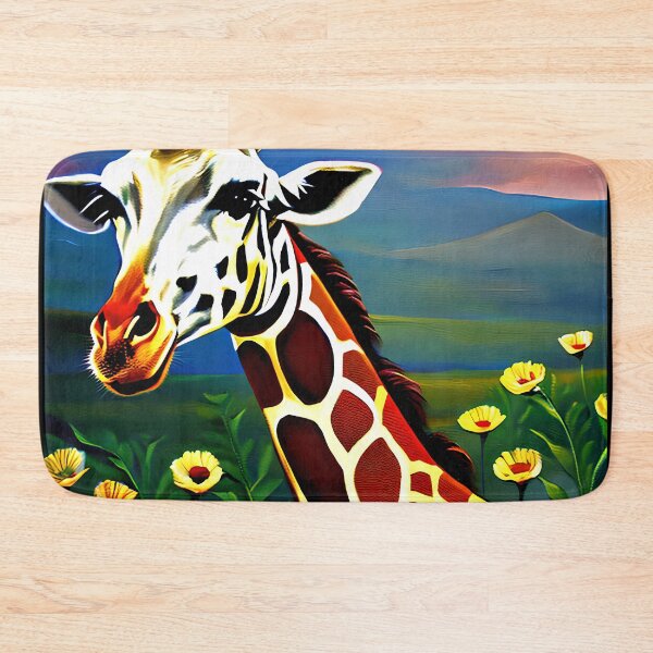 Item preview, Giraffe with a Sunset View in a Field of Flowers Gift designed and sold by TMelonShop.