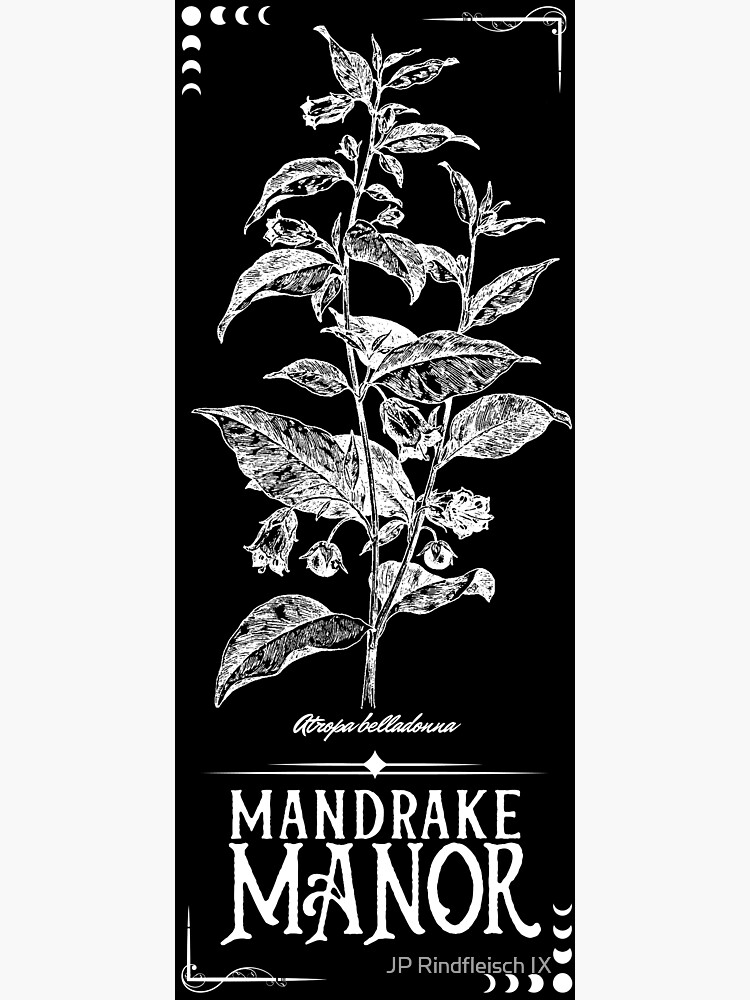 Mandrake Manor Bookmark White Belladonna Sticker For Sale By Johncheshire Redbubble 