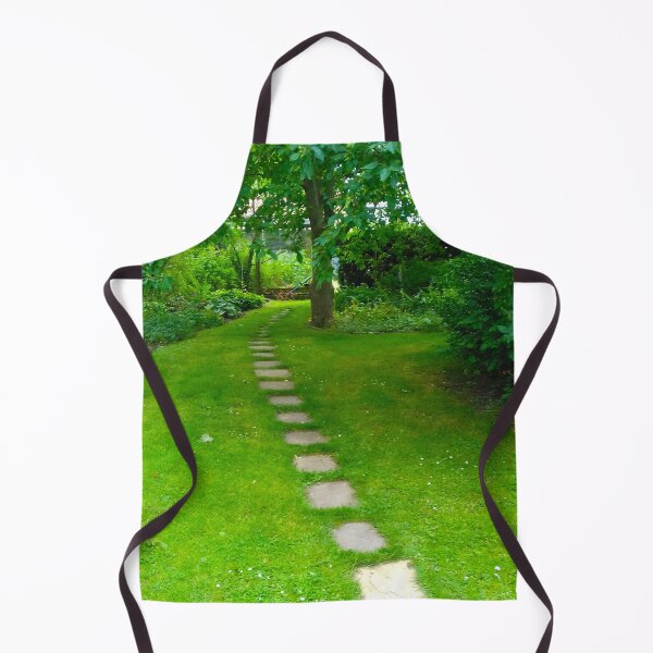 Item preview, Paving stones set in green lawn leading to the end of the garden. designed and sold by claireseyeview.
